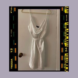 *New with Tags* Ivory satin cowl-neck slip dress